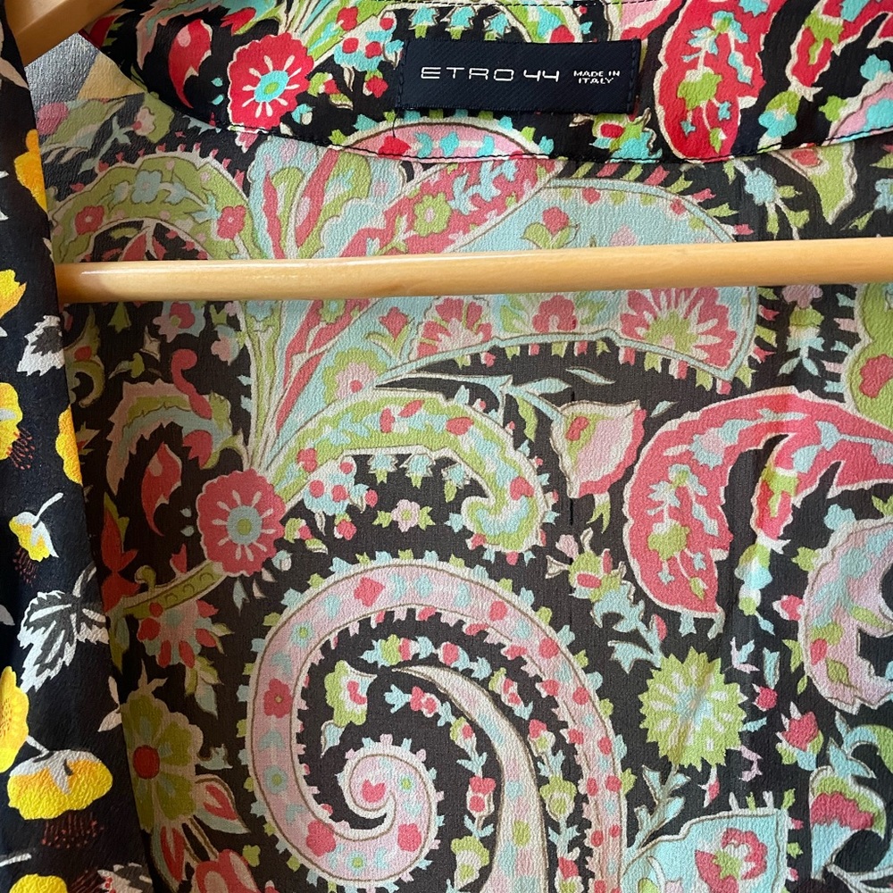 Etro it44 Etro Silk floral blouse top kimono - Picture 3 of 5